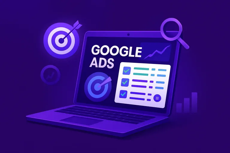 laptop met "google ADS" op het scherm